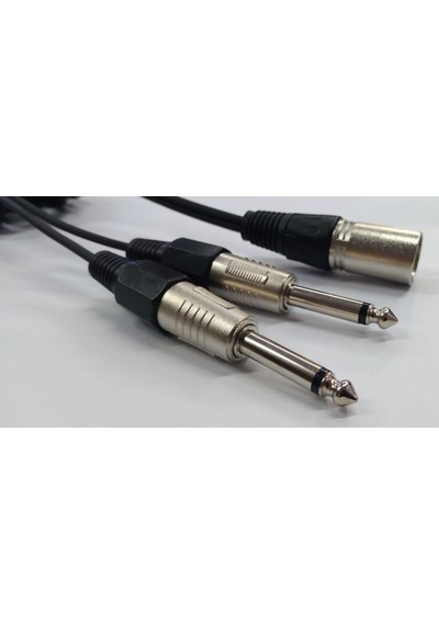 Xlr Kablo - 3 Pin Xlr Erkek - 2X 6.3 Mono Erkek - 2 Metre