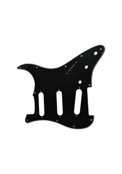 Stratocaster St Kasa Elektro Gitar Pickguard 3 Katmanlı 11 Delikli Düz Siyah