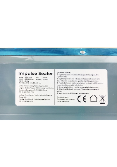Pfs-400P Poşet Ağzı Kapama Yapıştırma Kapatma Makinası 40Cm N11.42223