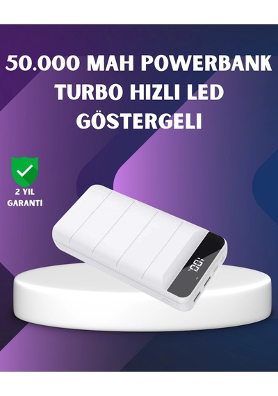 Hubrendy Tekno 50000mah Yüksek Kapasiteli Powerbank Hızlı Şarj Ve Led Ekranlı Diğer