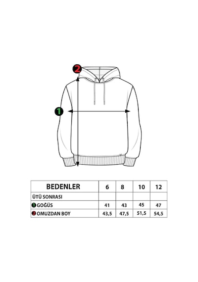 Toontoy Kız Çocuk Tavşan Baskılı Kapüşonlu Sweatshirt Siyah