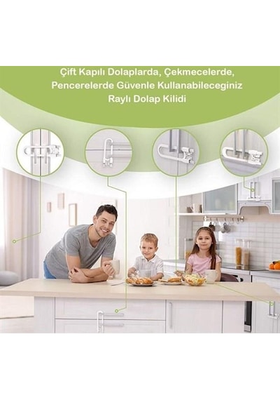 River World Bebek Çocuk Çekmece ve Dolap Koruma Raylı Güvenlik Si Çok Renkli