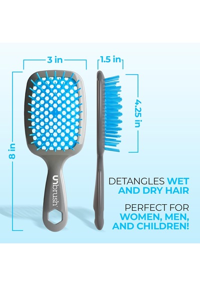 Unbrush Islak Ve Kuru Havalandırmalı Saç Fırçası, Açık Mavi/gri