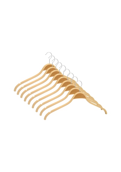 Nyn Ahşap Askı 8061/Ç Bluz Gömlek Askısı Naturel Renk 30 Adet