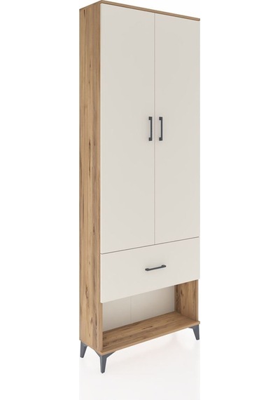 Arges Dolap Tek Raflı Tek Çekmeceli Tek Askılı 88x30x243 Çam-aytaşı Atlas Çam
