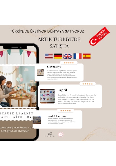İsme Özel Bebek Hediyesi Montessori Oyuncak, Hediyelik Bebek Odası Dekor, El Yapımı Hatıralık Set 4