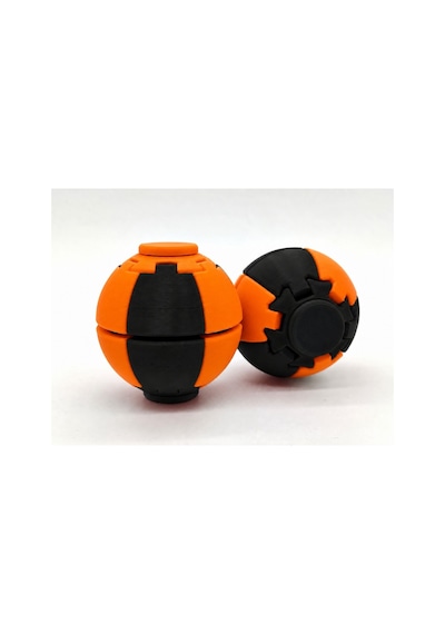 Alvera Press Küresi 3d Baskı Dönüşen Mekanik Fidget Stres Oyuncağı-siyah-turuncu 27045008