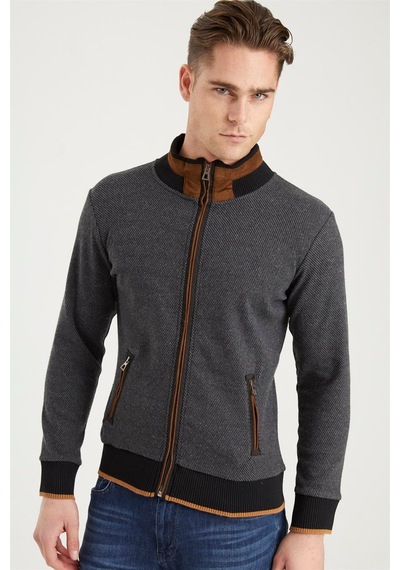 1021 Dewberry Erkek Sweatshırt-diagonal Antrasıt Diagonal Antrasıt