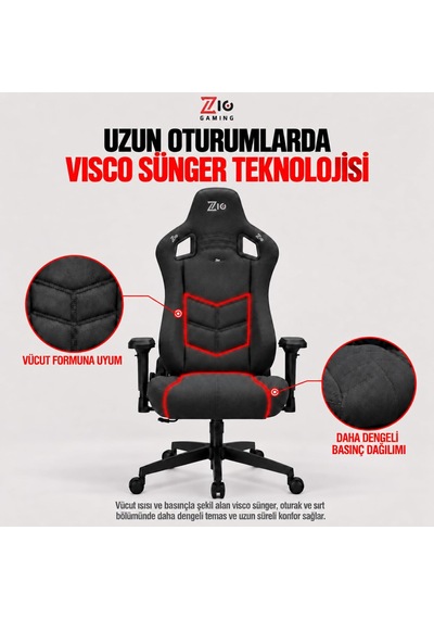 Gaming Venom Fabric Premium Oyuncu Koltuğu Ve Çalışma Sandalyesi, Air Flow Keten Kumaş, Oturak Ve Sırtta Visco Sünger, 4d Kolçak, 160 Yatış Çok Renkli