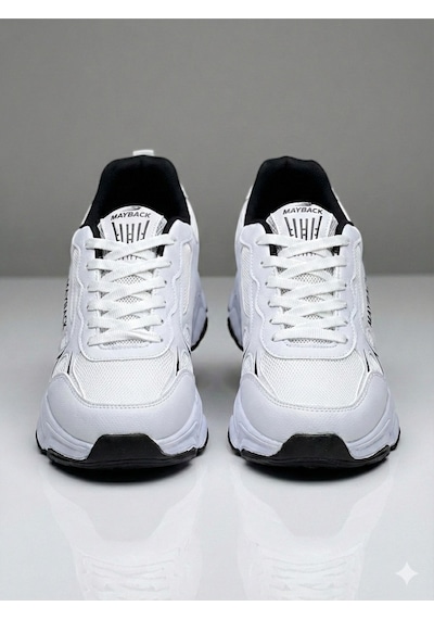 Mayback Erkek Günlük Ortopedik Sneaker Ayakkabı Beyaz Siyah