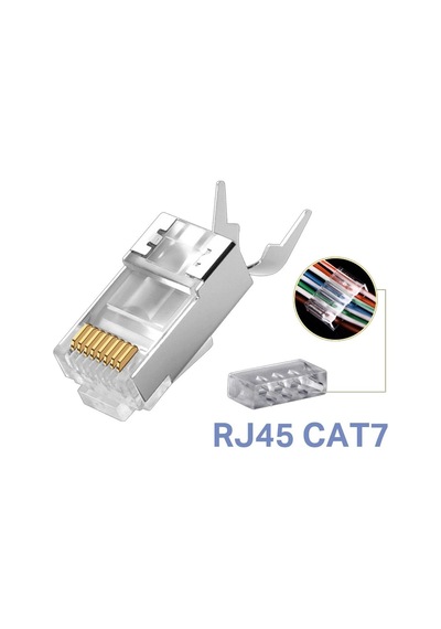 Yeni Nesil Cat7 Ez Rj45 Delikli Metal Jak Konnektör