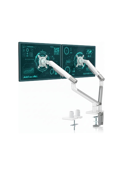 Npo Std49024w Elysium 17"-32" Ultra İnce Tasarım Alüminyum Amortisörlü Vesa Çift Kol Monitör Tutucu