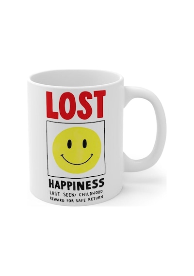 Lost Happiness Baskılı Kupa Bardak Beyaz