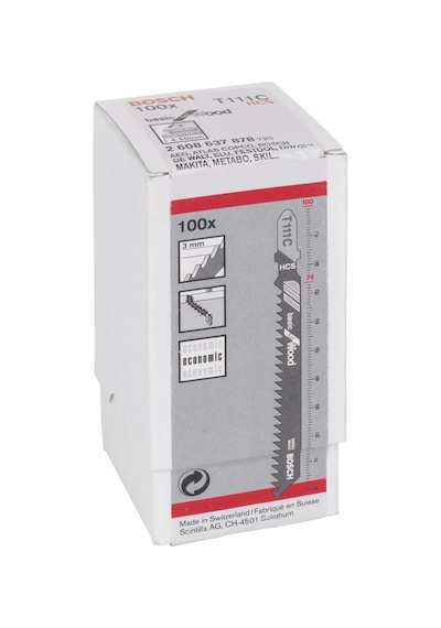 Bosch T 111 C Basic For Wood 100'lü Dekupaj Testeresi Bıçağı