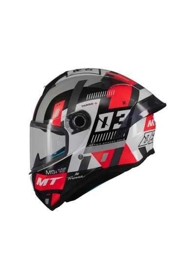 Mt Helmets Targo S Sergio Garcia B5 Kapalı Motosiklet Kaskı Gri Kırmızı