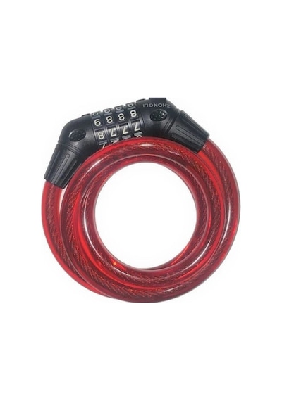 Knt Bisiklet Şifreli Kilit 12x1200 MM Şifre Değişebilen Kırmızı