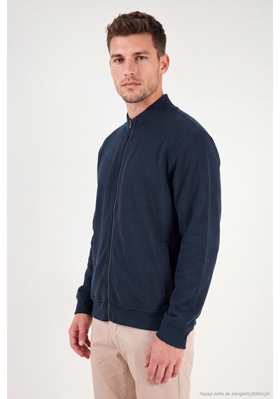 Buratti Pamuklu Regular Fit Dik Yaka Cepli Hırka Erkek Hırka 5905891 İndigo