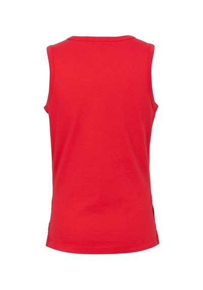 Brz Kids Baskılı Yırtmaçlı Kız Çocuk Sıfır Kol T-shirt-kırmızı Kırmızı