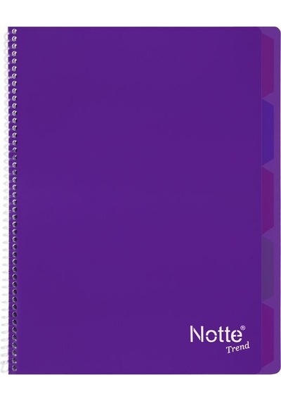 Notte Trend Plastik Kapak A4 40 Yaprak Çizgili Spiralli Defter