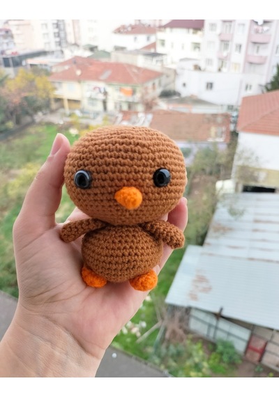 Amigurumi Sevimli Kahverengi civciv oyuncak minik ördek