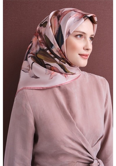 Armine İpek Eşarp 2027 Kış - 9620-33 Pudra Twill