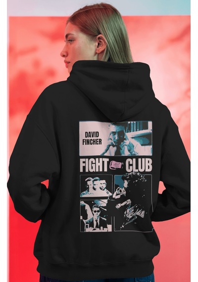 Sevbano Film Fight Club Tyler Durden Sırt Baskılı Unisex Oversize Premium Siyah