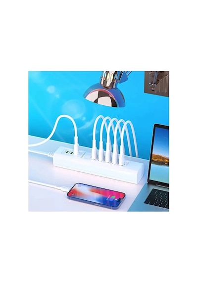 8 Portlu Çoklu Usb Şarj İstasyonu 5 Usb + 3 Type-c Masaüstü Çoklu Şarj Cihazı