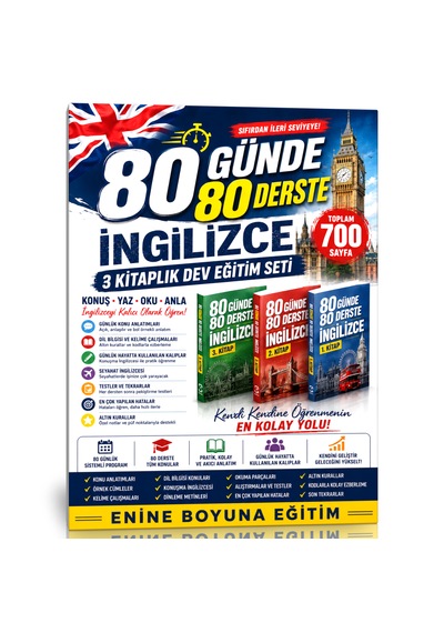 80 Günde 80 Derste İngilizce Eğitim Seti 3 Kitap