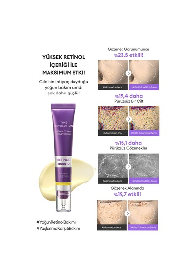 Yüksek Retinol İçerikli Krem Time Revolution Retinol 8000 Shot Intensive Cream