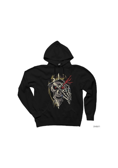 Overlord Siyah Kapşonlu Sweatshirt Hoodie
