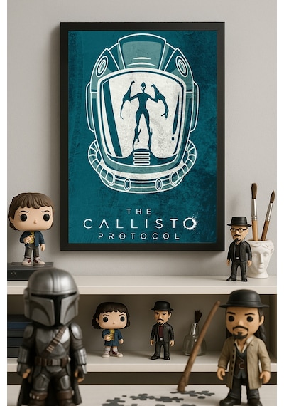 The Callisto Protocol Siyah Ahşap Çerçeveli Poster, Dekoratif Oyun Duvar Tablosu