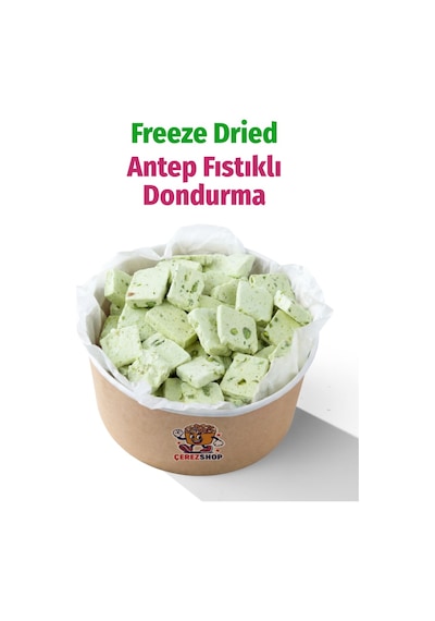 Freeze Dried Antep Fıstıklı Dondurma Kurutulmuş Çıtır Dondurma Küpleri, Fıstıklı Atıştırmalık, Astronot Dondurma 200 G