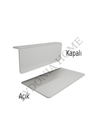 Kydoniahome Duvara Monte Katlanır Masa Sabit Raflı Mat Beyaz Kydoniahome Duvara Monte Katlanır Masa Sabit Raflı Mat Beyaz