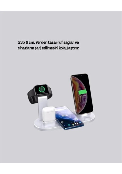 İphone, Apple Watch Ve Airpods İle Uyumlu 4'ü 1 Arada Şarj Ünitesi Tüm Apple Cihazları Tek Noktada Diğer