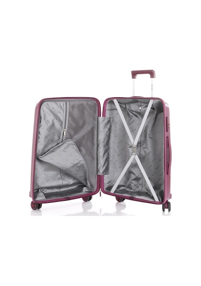 Mçs 3lü Set Kırılmaz Silikon Seyahat Valizi Bavulu V305 Mürdüm Mürdüm
