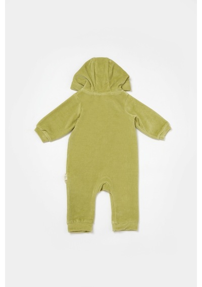 BabyCosy Organik Kadife Kapüşonlu Fermuarlı Tulum Csyk6043 001