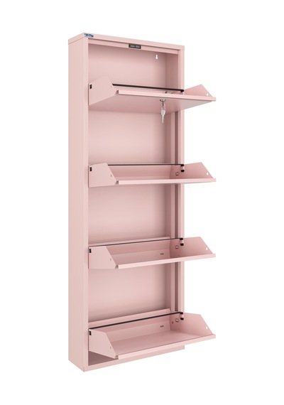 Ceha Kilitli 4'lü Metal Ayakkabılık - Toz Pembe/blush K.AYK-4/M3885/KL