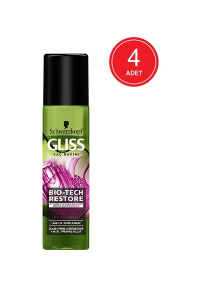 Schwarzkopf Gliss Bio Tech Sıvı Saç Bakım Kremi 4 x 200 ML