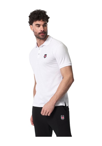 Beşiktaş Lisanslı Beyaz Polo T-shirt Uv Kutu