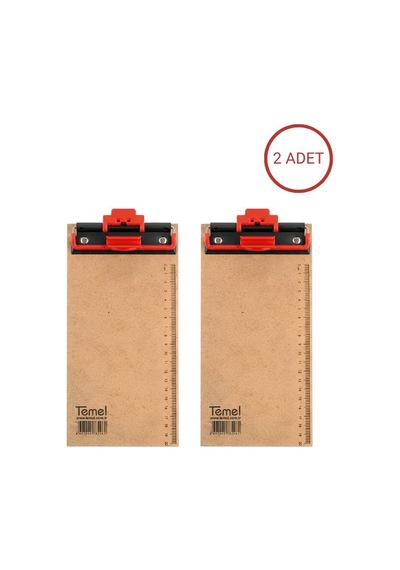 Temel 1/3 A4 Ahşap Sekreterlik Otomatik Mekanizmalı Kalem Tutma Aparatlı 2li Set