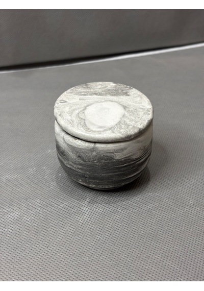 Mini Beton Kase Mum Dekoratif Mermer Desen