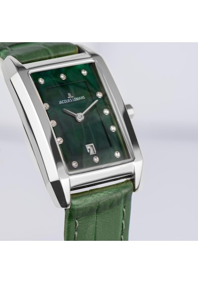 Jacques Lemans Torino Jl.1-2189d Quartz Deri Yeşil Kadın Kol Saati Gri