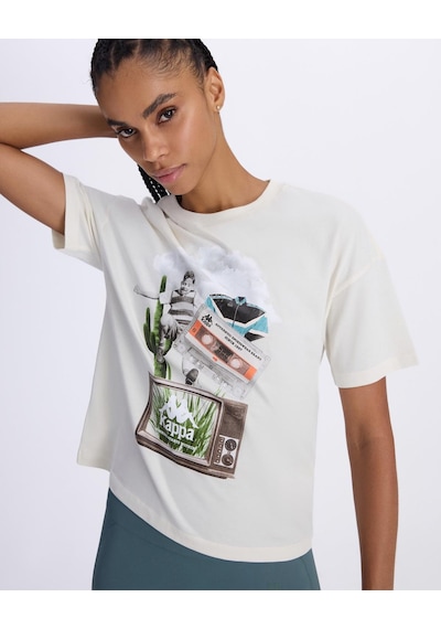 Kappa Authentic Alessi Kadın Beyaz Comfort Tişört