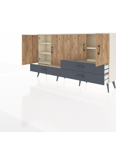 Arges Konsol 5 Raflı 3 Çekmeceli 4 Kapaklı 176x30x99 Aytaşı-çam/antrasit Atlas Çam/antrasıt - Aytası Arges Konsol 5 Raflı 3 Çekmeceli 4 Kapaklı 176x30x99 Aytaşı-çam/antrasit Atlas Çam/antrasıt - Aytası