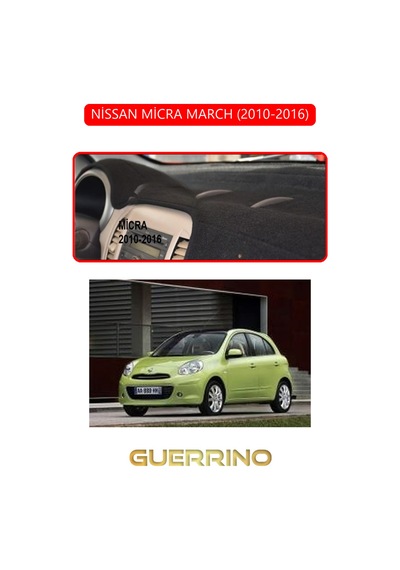 Nissan Micra March 2010-2016torpido Koruma Halısı Kırmızı Kenar