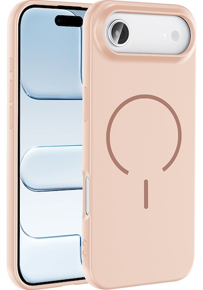 Apple Uyumlu iPhone 17 Air Kılıf M-safe Şarj Özellikli Zore Meta Kapak Rose Pembe