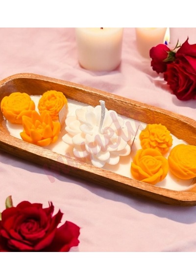 Mumelia Dingin Lotus - Doğal Soya Akasya Kase Tasarım Mum .