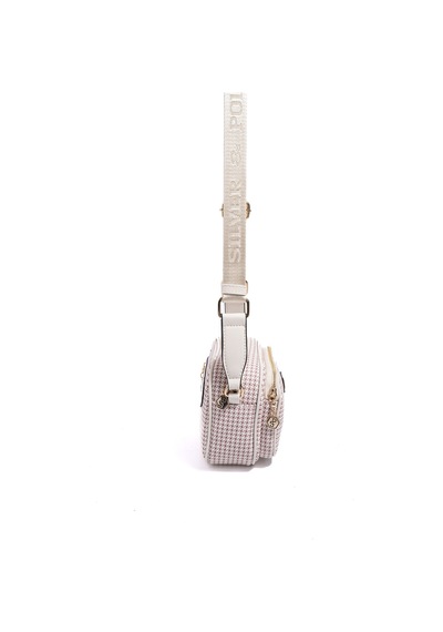 Silver Polo Sp1111 Kadın Çapraz Çanta Kaz Ayağı Ekose Bordo-kemik