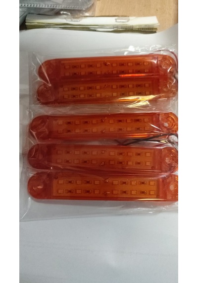 12 Ledlı Cıft Sıra Led Lamba Turuncu 5 Adet 12 V 24 V
