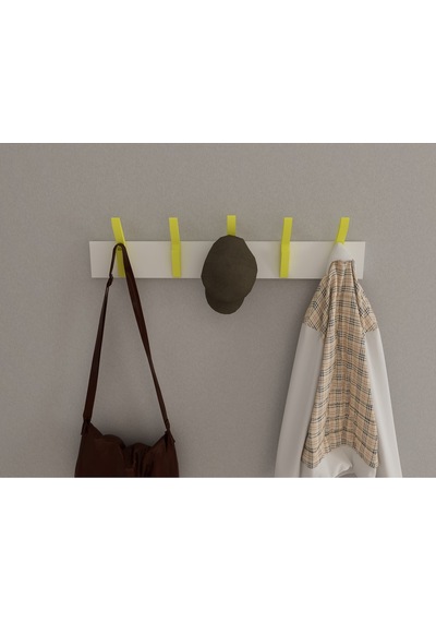 Hepsi3boyutlu Modern Duvar & Kapı Kanca Askılık - 5 Adet Sarı Kanca Askılık - Model No : 3 Sarı
